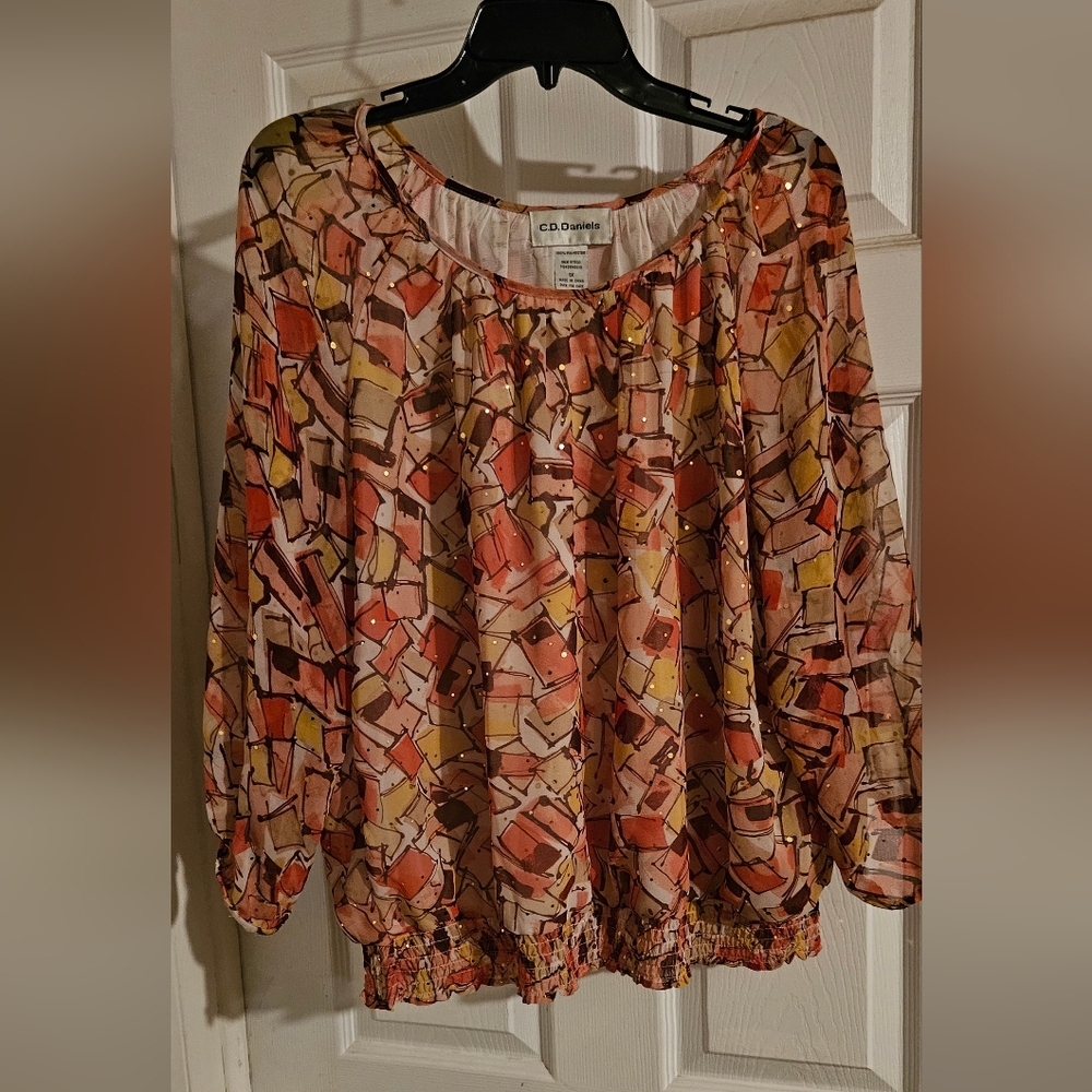 Women's Blouse with elastic waist band / 1X